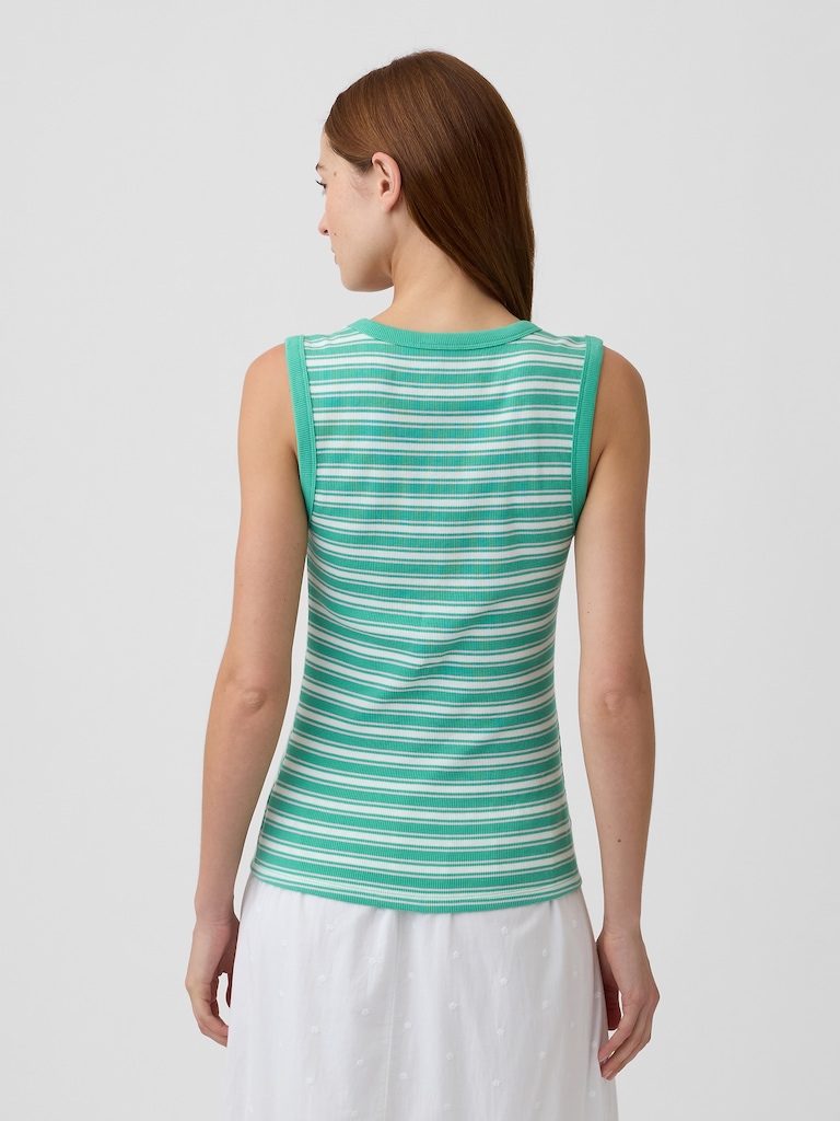 Ribbed Scoopneck Tank Top