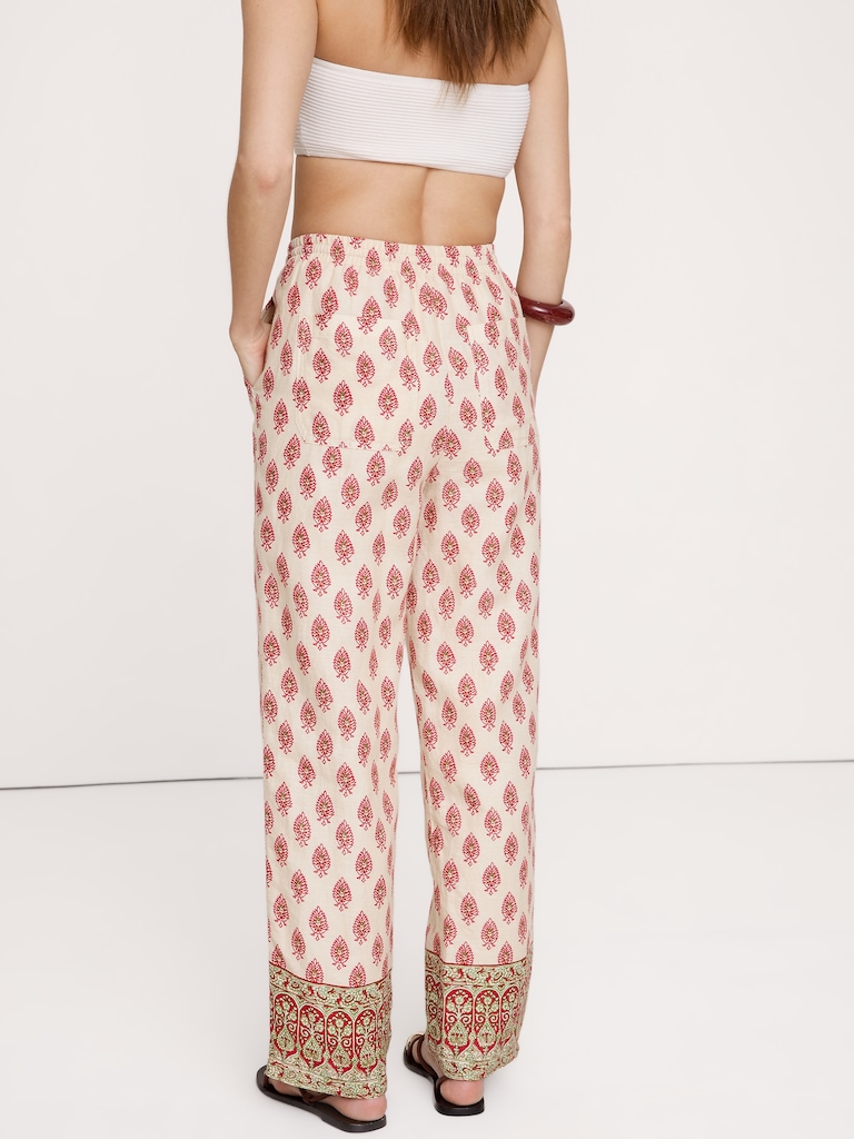 The Getaway Straight-Leg Pull-On Pant in Linen