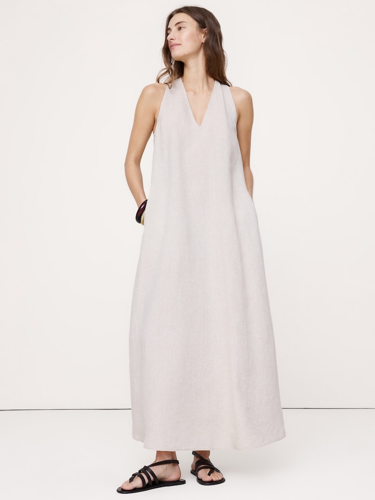Linen Halter Maxi Dress