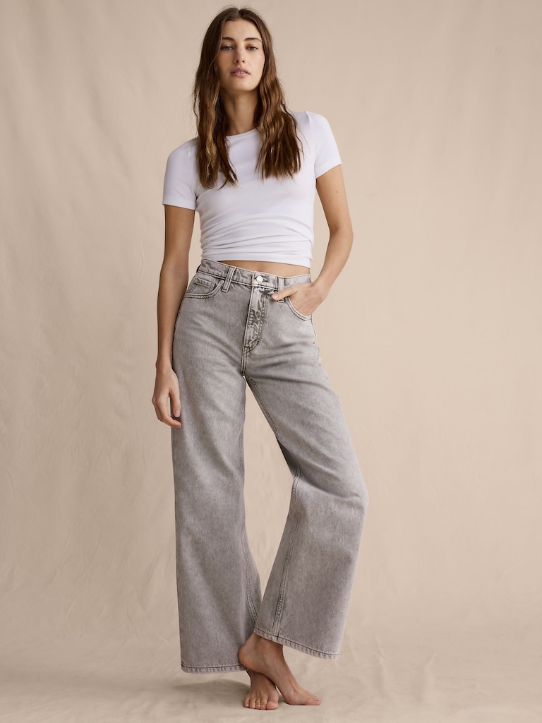 The Icon Classic Wide-Leg Crop Jean