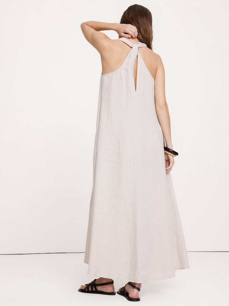 Linen Halter Maxi Dress