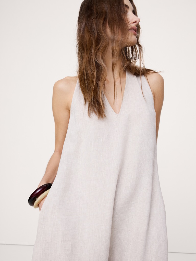 Linen Halter Maxi Dress