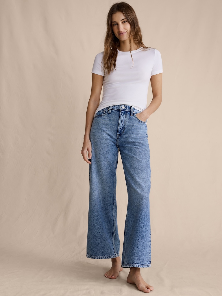 The Icon Classic Wide-Leg Crop Jean