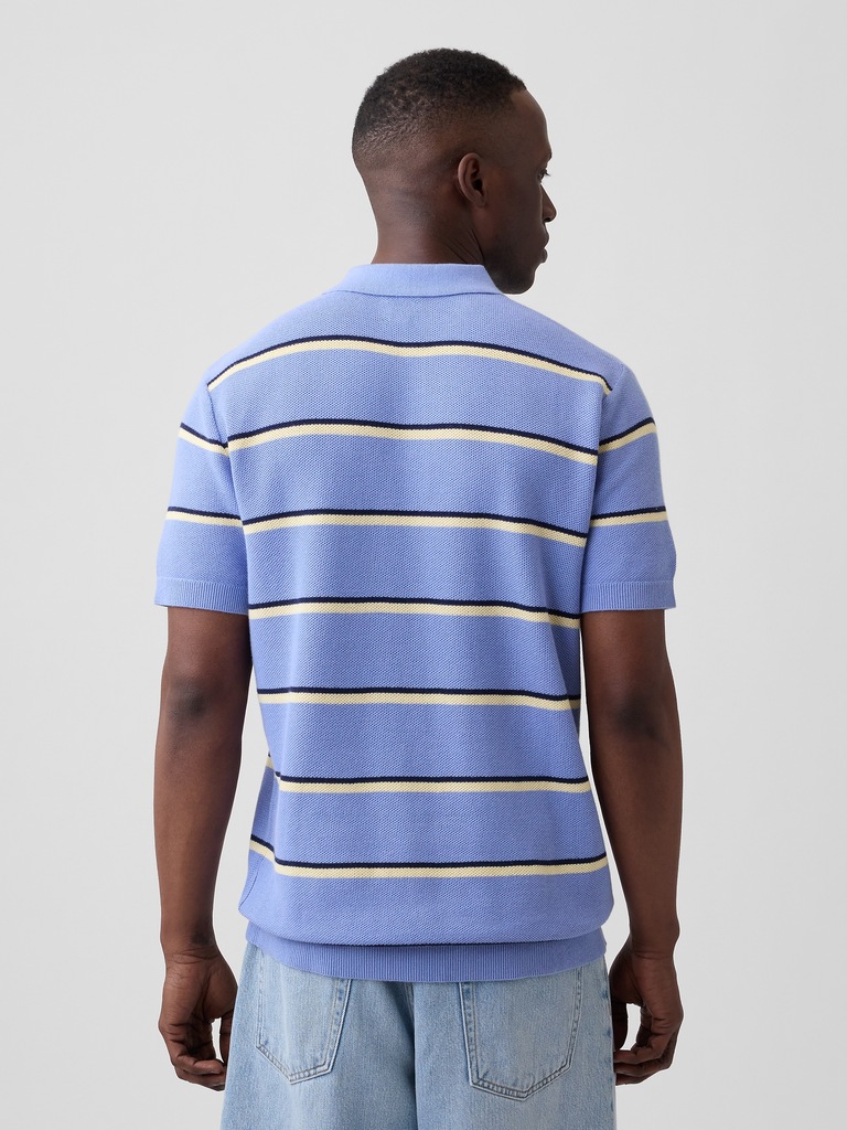 Stripe Sweater Polo Shirt