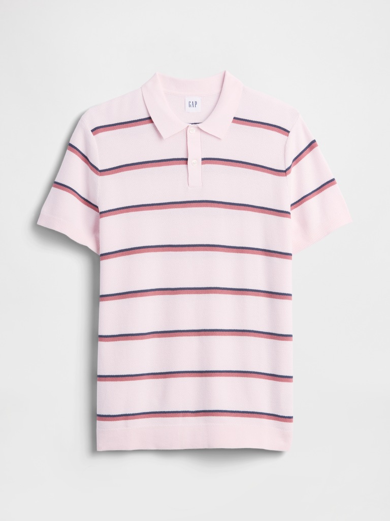 Stripe Sweater Polo Shirt