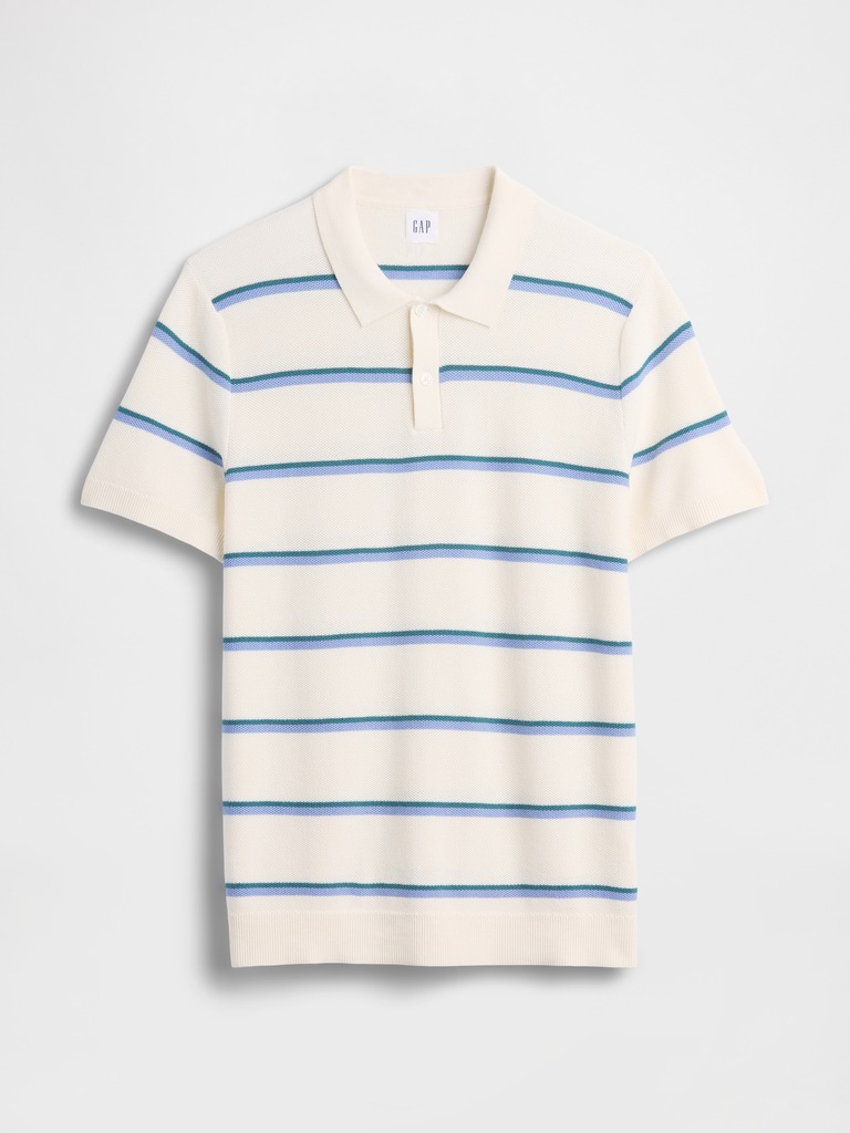 Stripe Sweater Polo Shirt