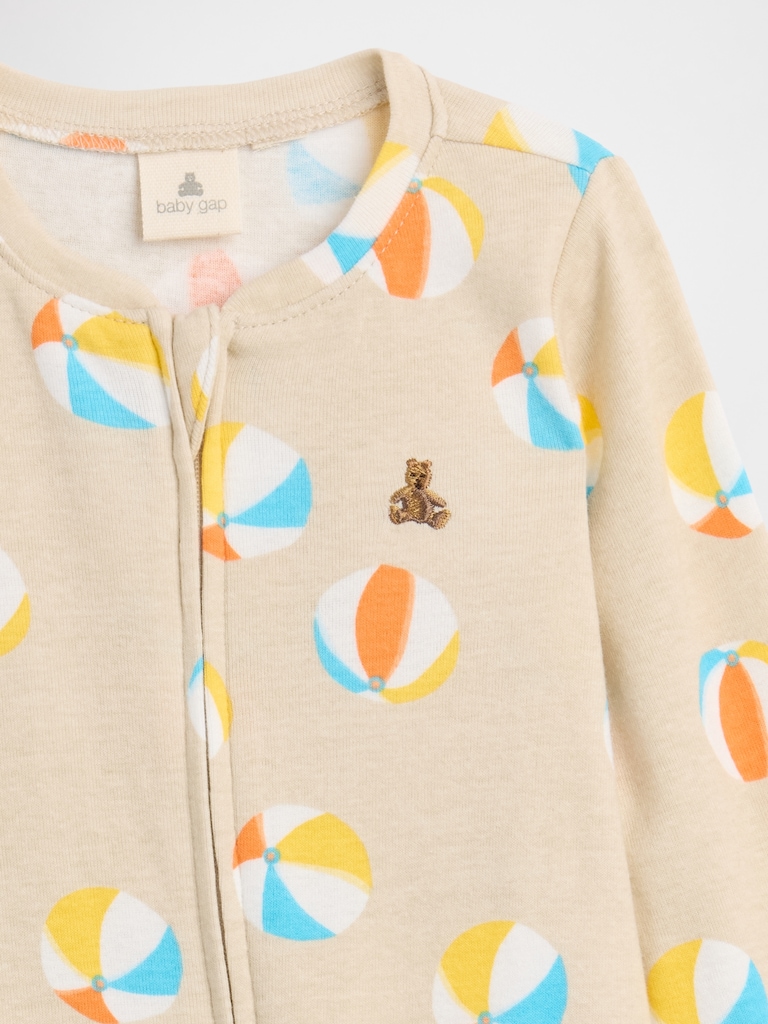 Baby Print Two-Way Zip One-Piece