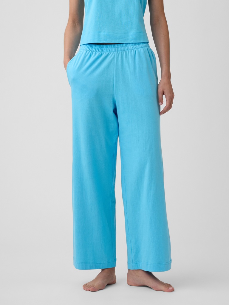 Heavyweight Pull-On Wide-Leg Crop Pants