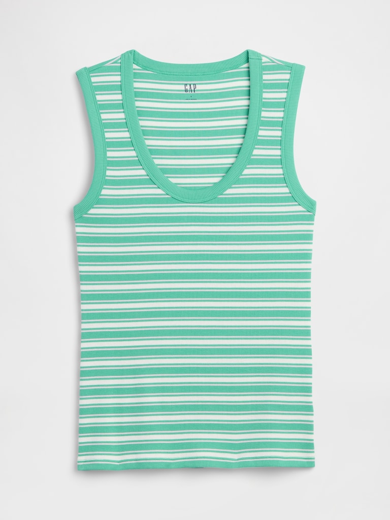 Ribbed Scoopneck Tank Top