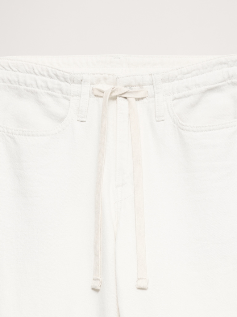 Mid-Rise Wide-Leg Drawstring Jean