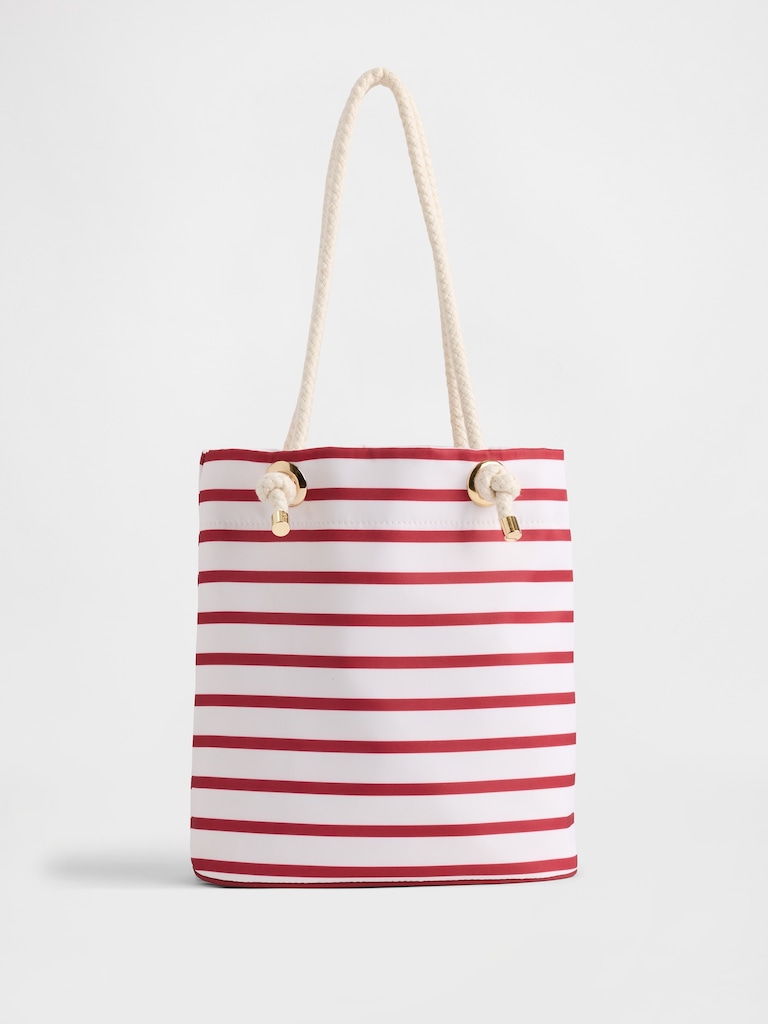 Stripe Nylon Bucket Bag
