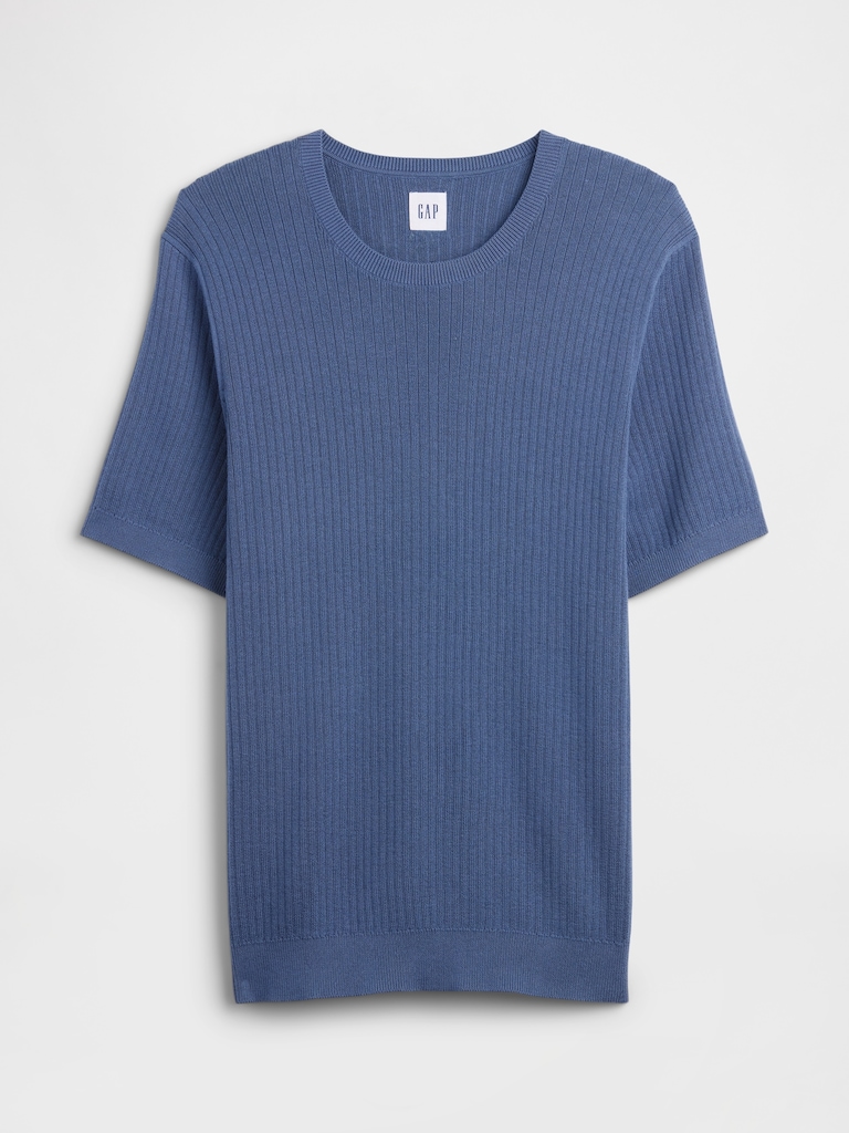 Ribbed Crewneck Sweater T-Shirt