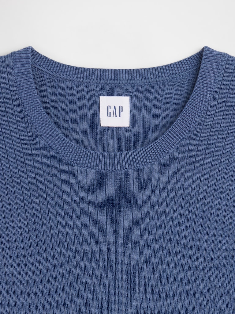 Ribbed Crewneck Sweater T-Shirt