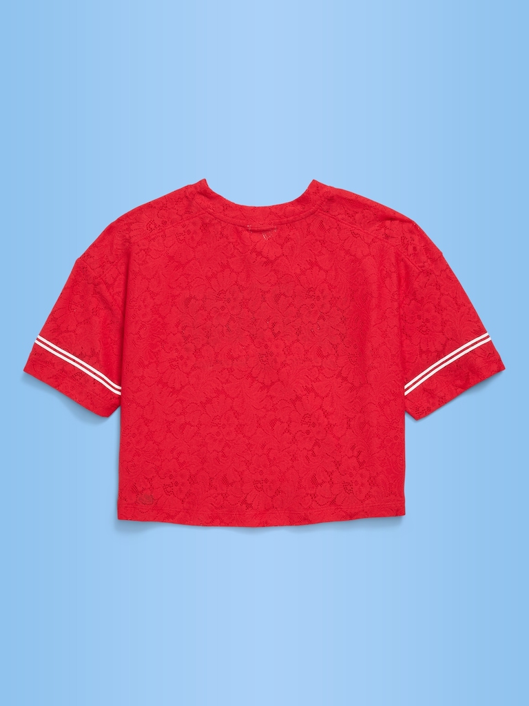 FIFA World Cup 26™ Morocco Boxy Lace V-Neck T-Shirt for Girls