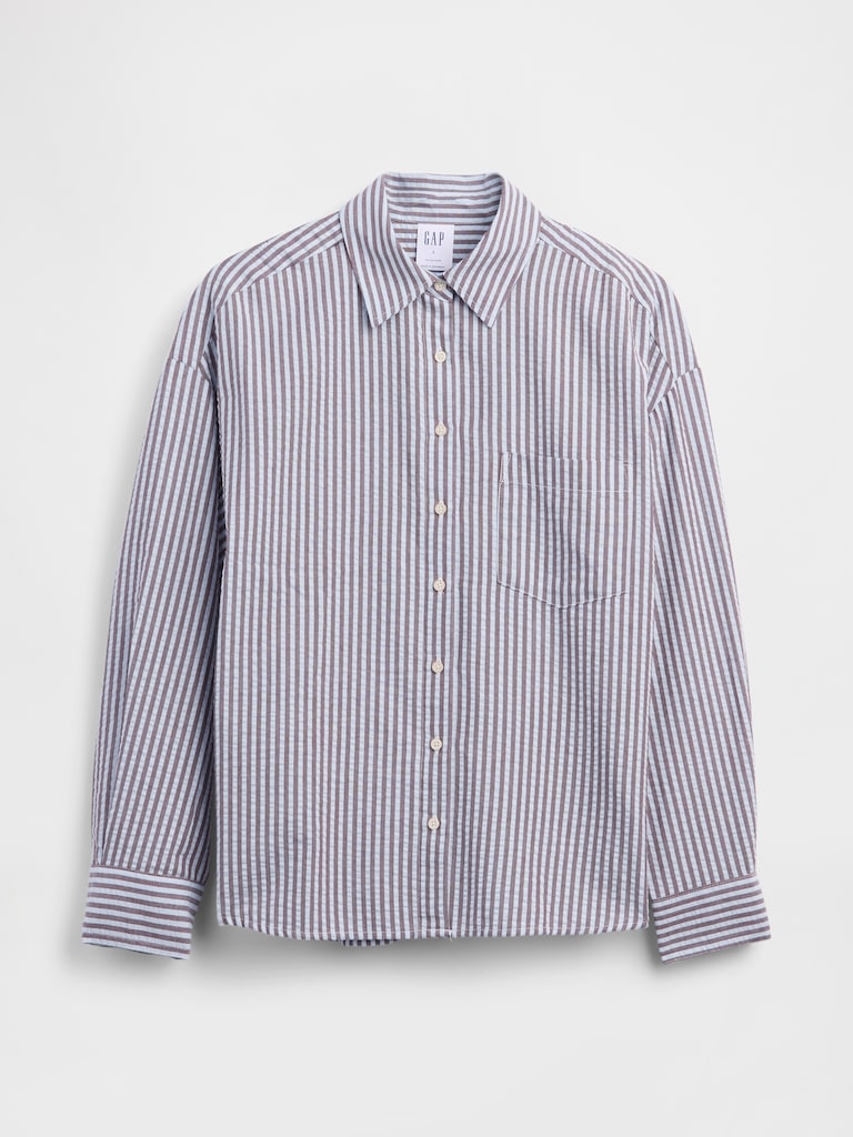 Oversized Shirt in Seersucker