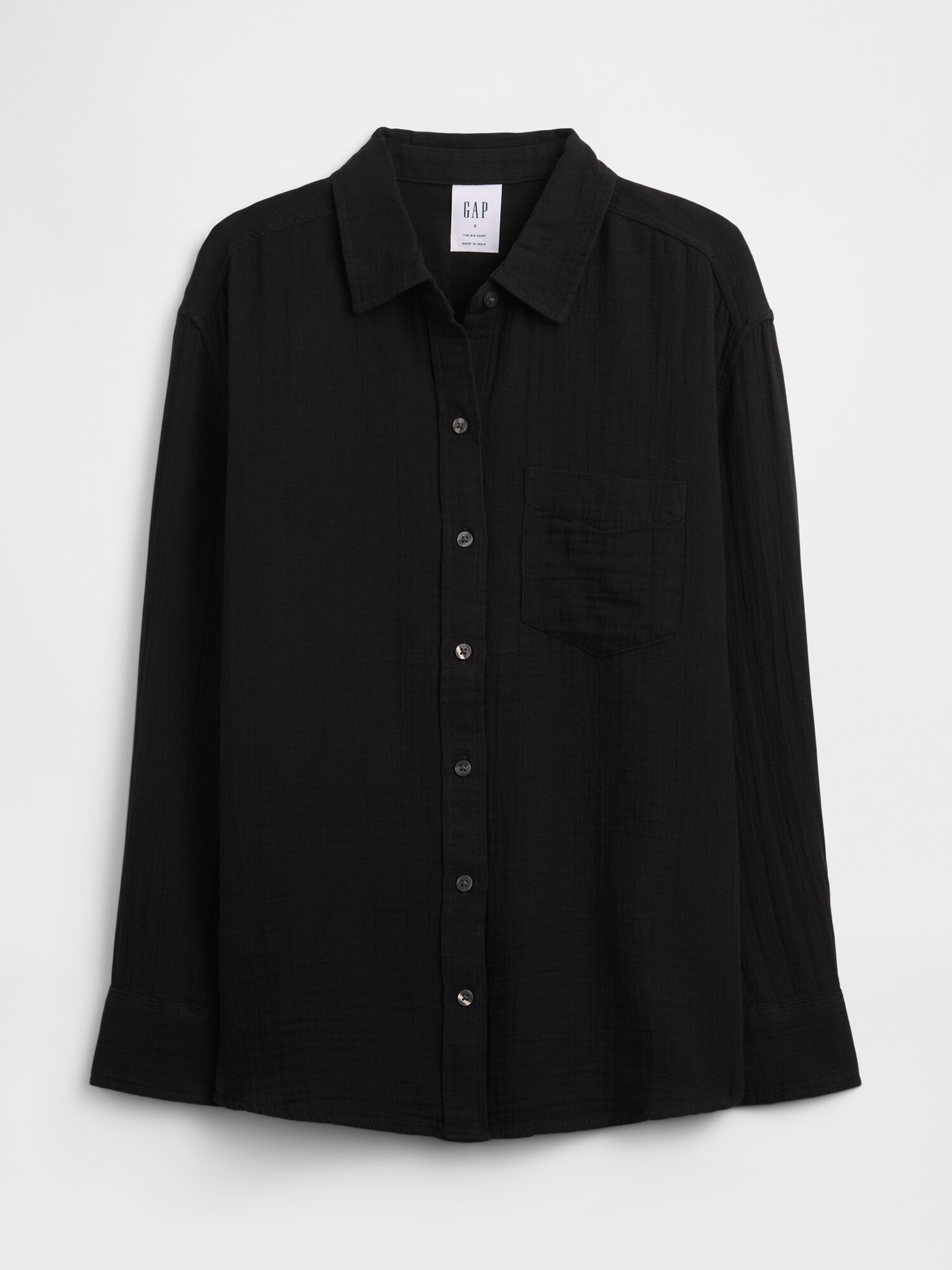 gap YUKI HASHIMOTO 黒シャツ 19AW Oversized Shirt in Gauze | Gap Factory