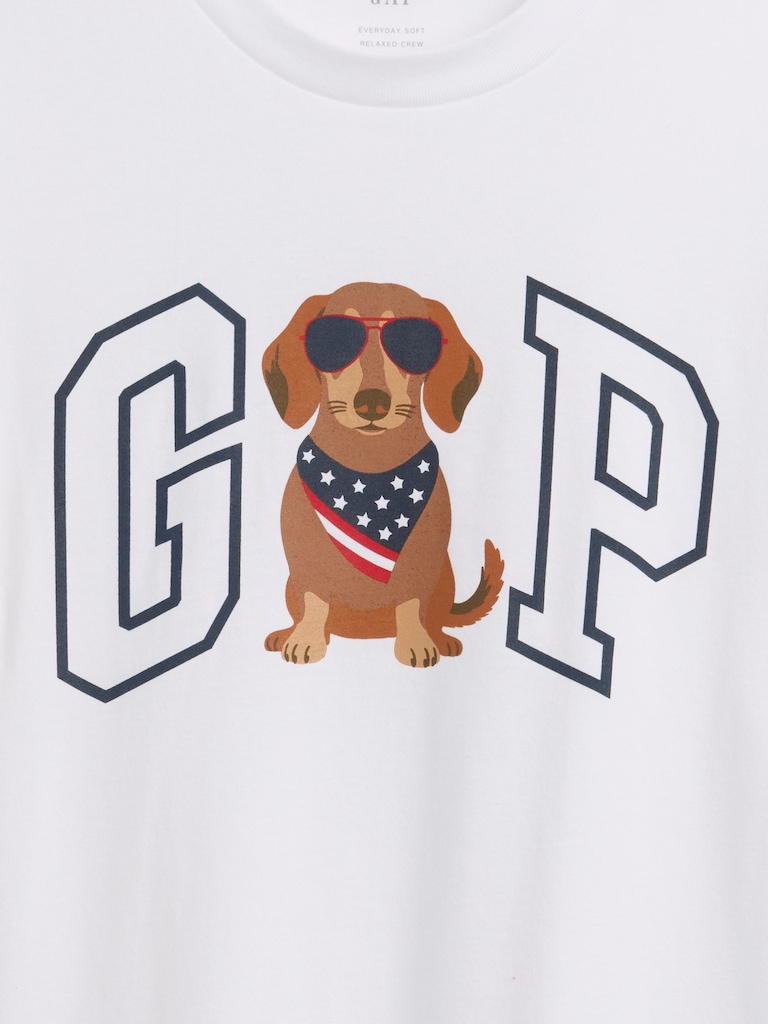 Everyday Soft Relaxed Gap Americana Logo T-Shirt