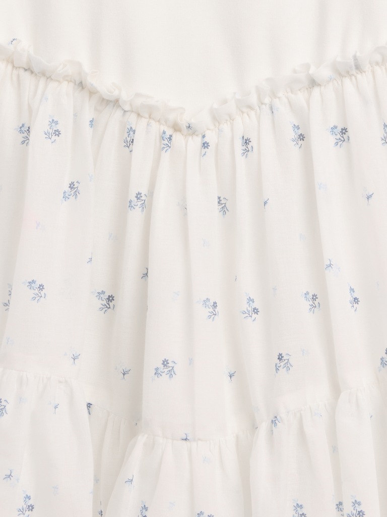 Kids Mixed Media Tiered Tank Dress