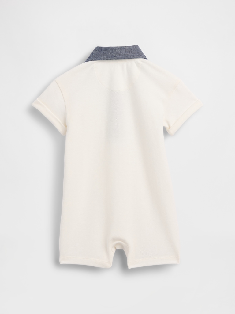 Baby Pique Polo Shorty One-Piece