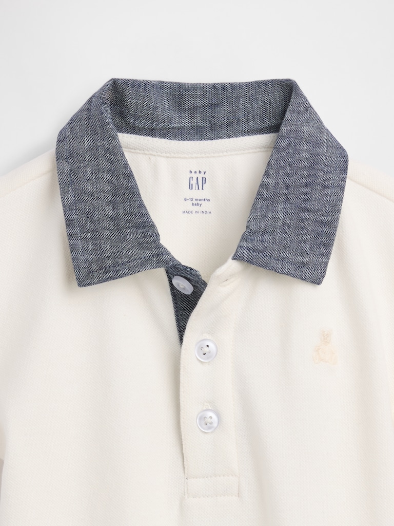 Baby Pique Polo Shorty One-Piece