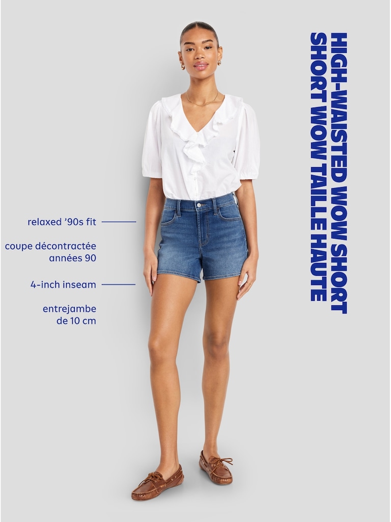 High-Waisted Wow Jean Shorts -- 4-inch inseam