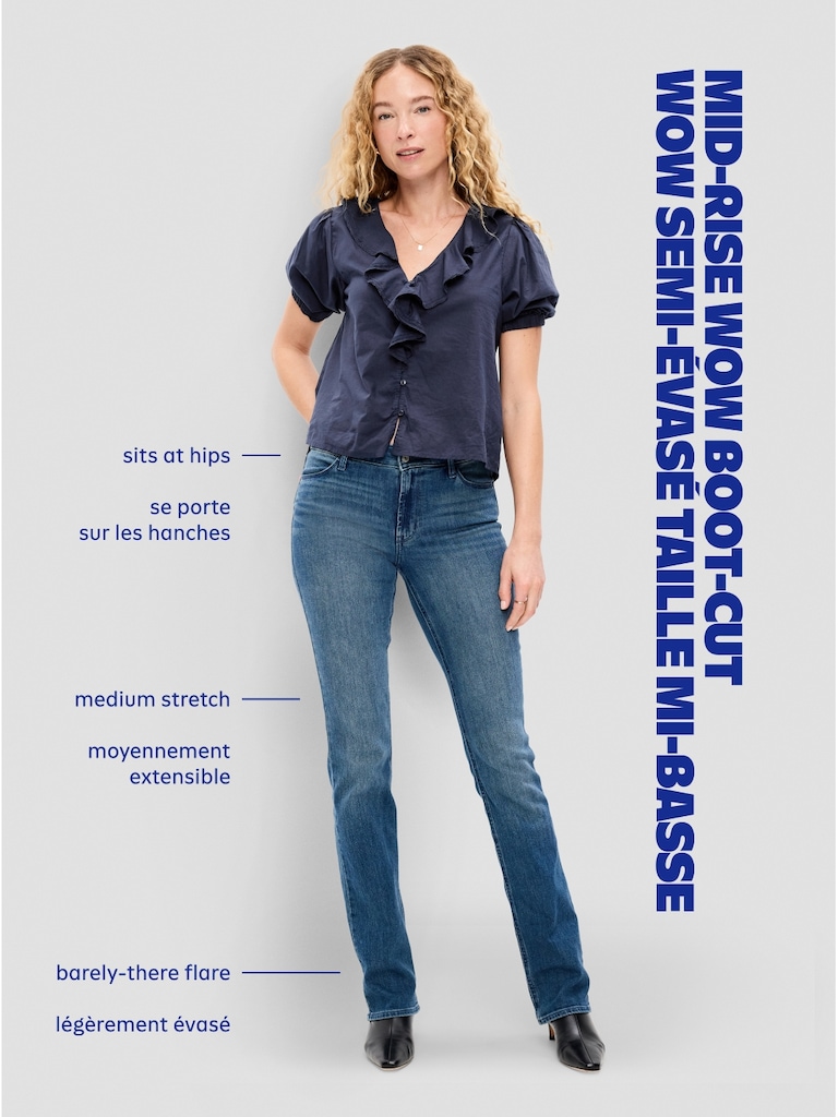 Mid-Rise Wow Boot-Cut Jeans