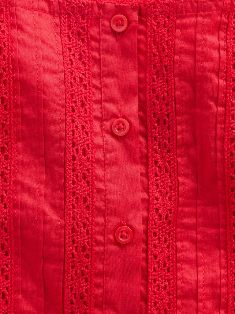 Kids Flutter-Sleeve Lace-Trim Dress