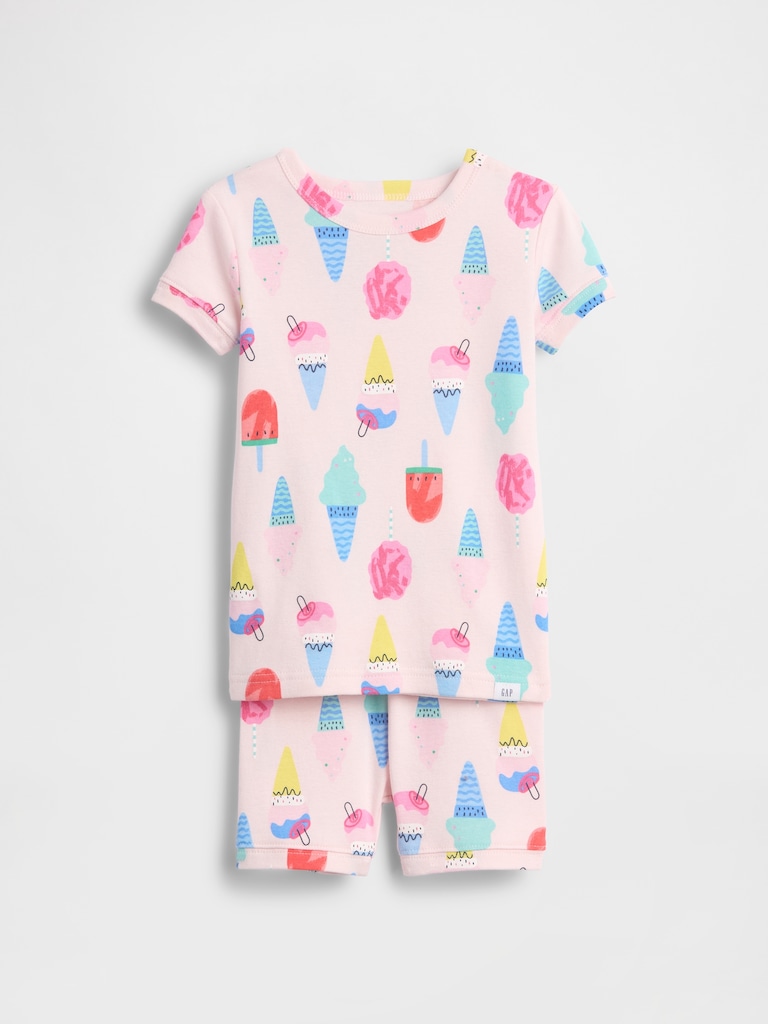 Baby & Toddler Organic Brushed Cotton Ice Cream PJ Short Set