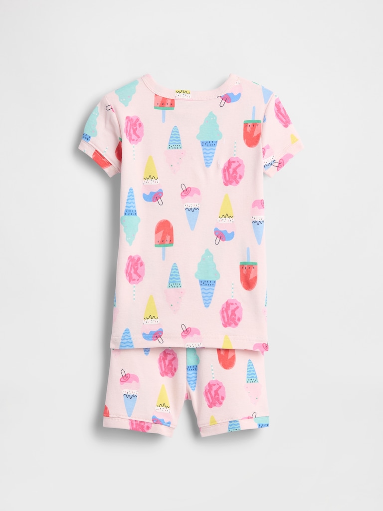 Baby & Toddler Organic Brushed Cotton Ice Cream PJ Short Set