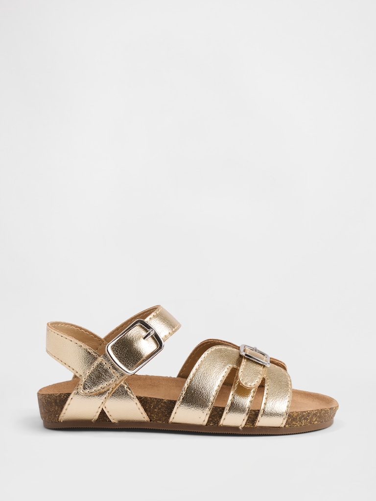 Toddler Metallic Strap Sandals