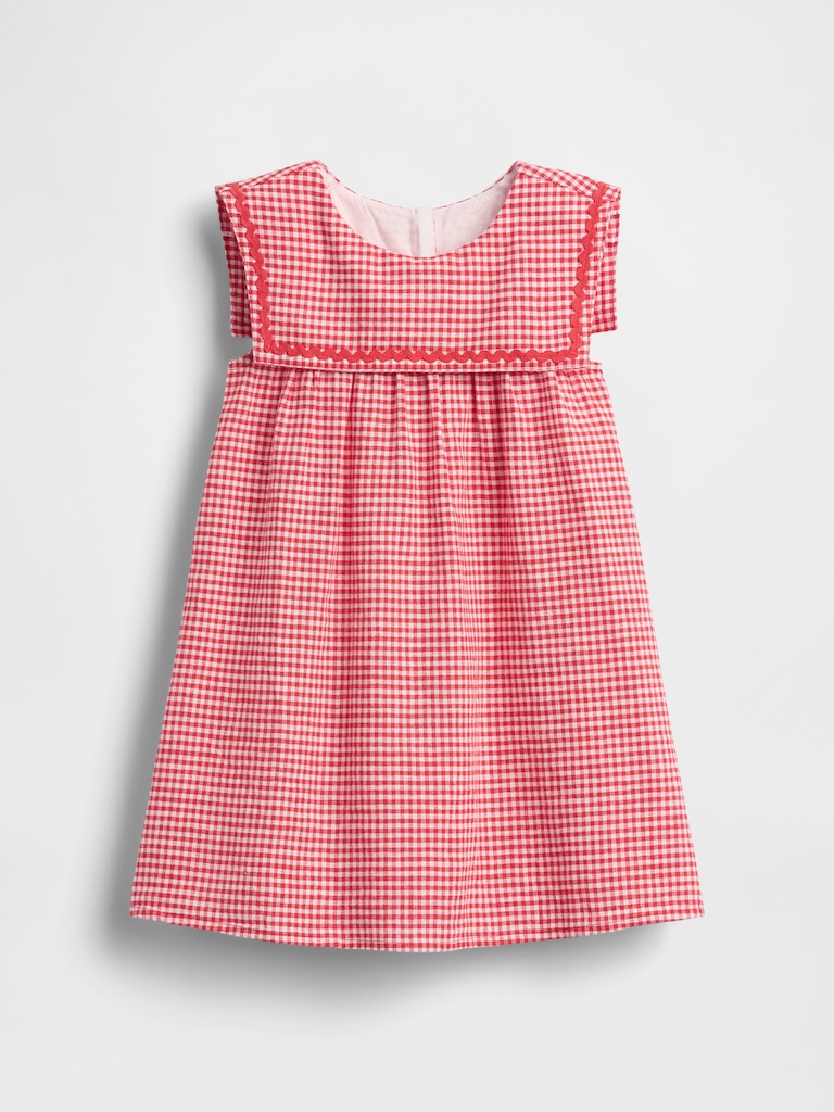 Baby & Toddler Linen-Cotton Gingham Sailor Dress