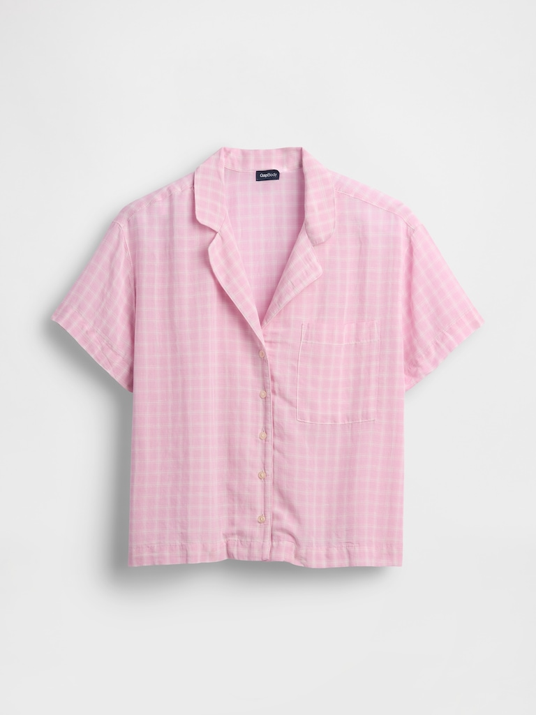 Crinkle Gauze Oversized PJ Shirt