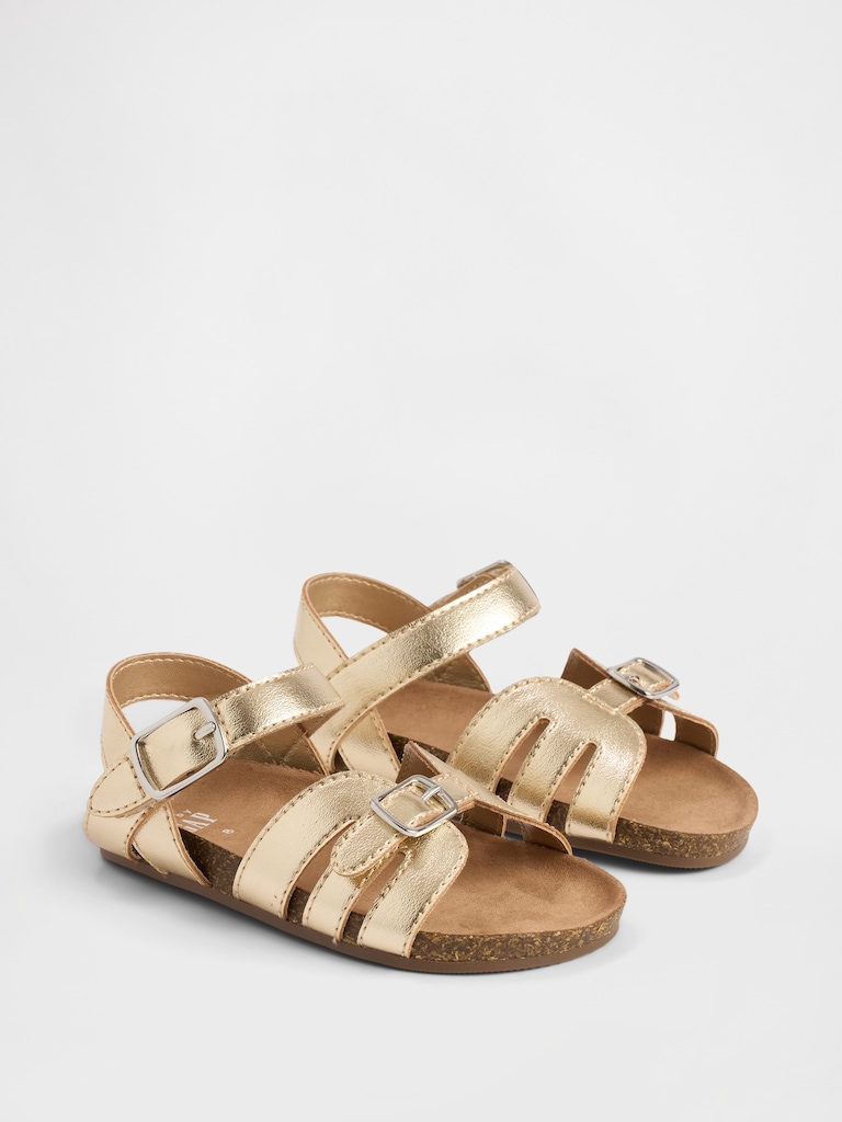 Toddler Metallic Strap Sandals