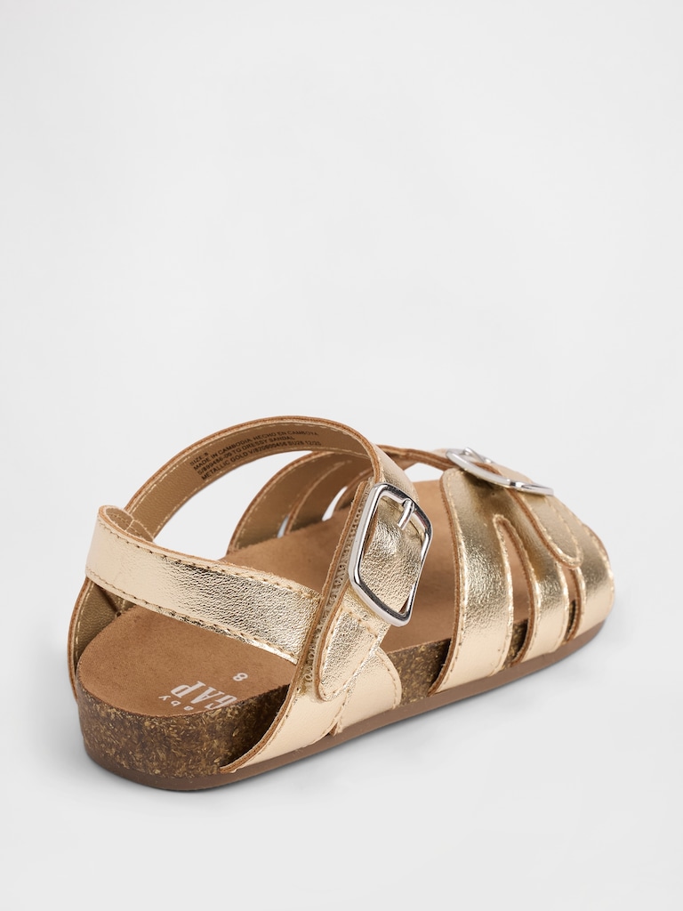 Toddler Metallic Strap Sandals