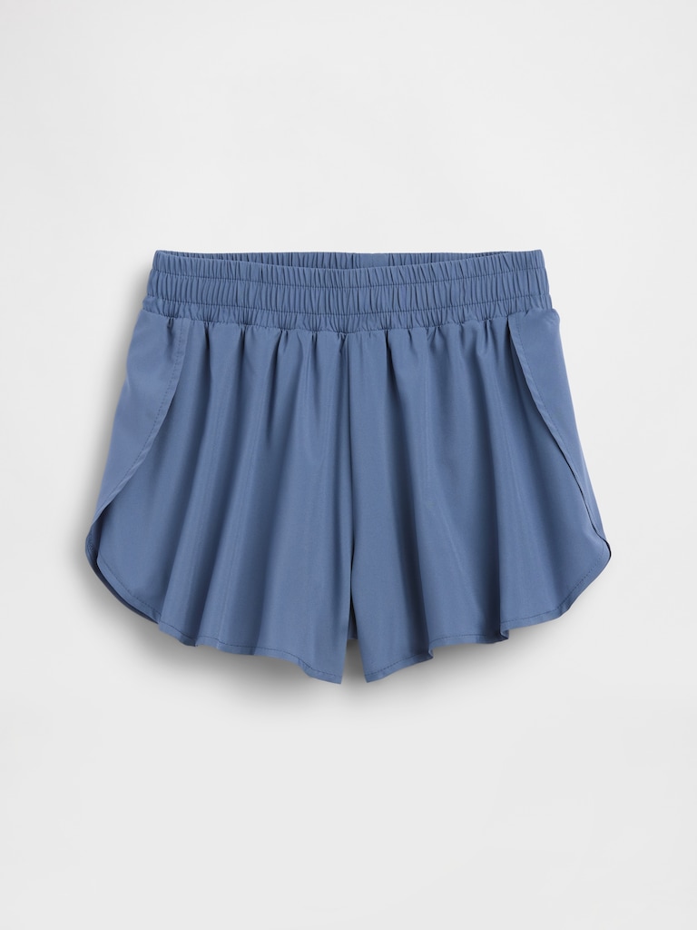 Kids Quick-Dry Butterfly-Hem Run Shorts