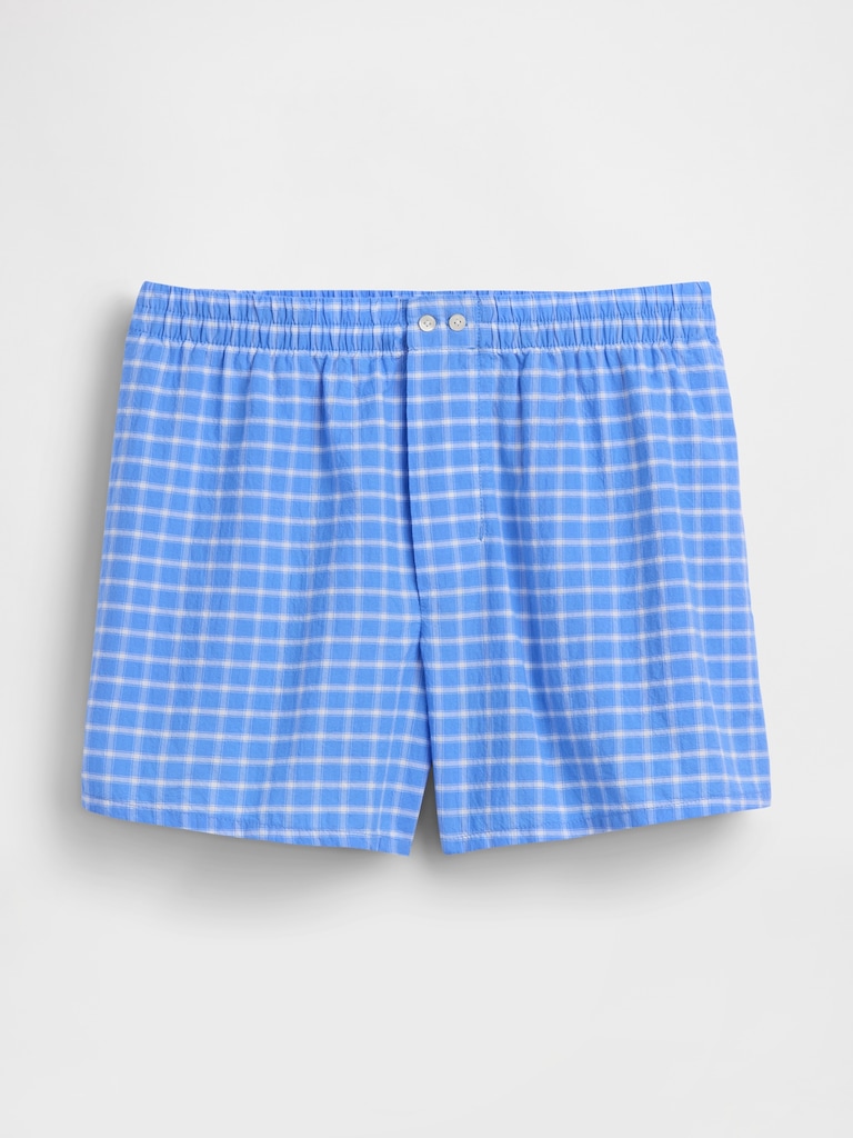 4" Seersucker Plaid Boxer Shorts