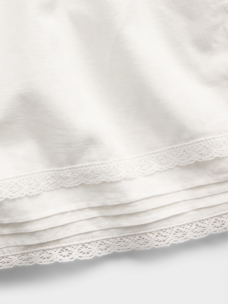 Kids Linen-Cotton Lace-Trim Easy Shorts