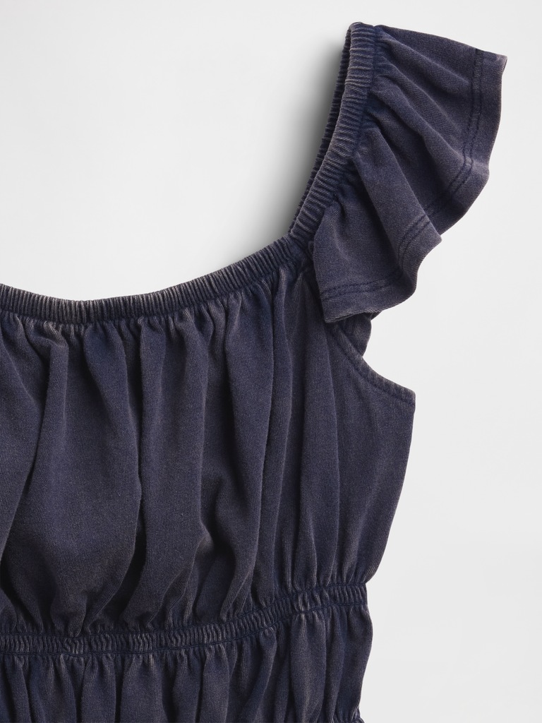 Kids Flutter-Sleeve Smocked Peplum Top