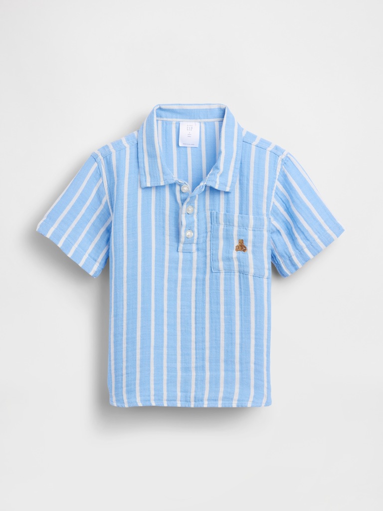Baby & Toddler Cotton Gauze Print Polo Shirt