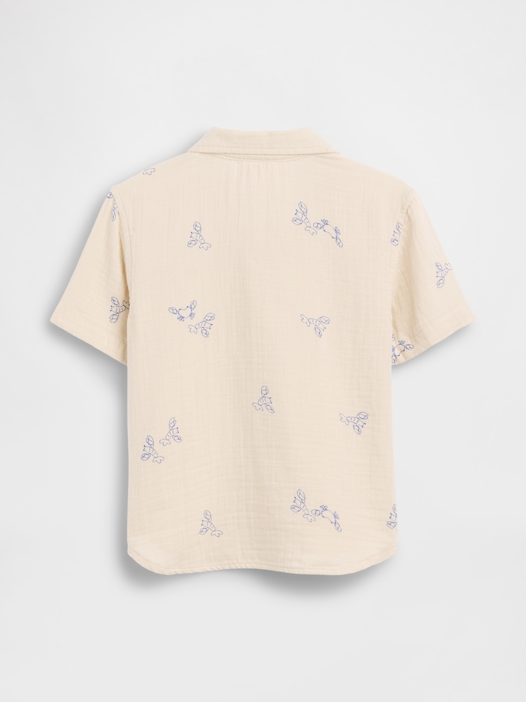 Baby & Toddler Cotton Gauze Print Polo Shirt