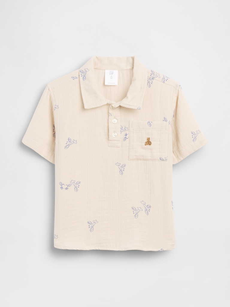Baby & Toddler Cotton Gauze Print Polo Shirt
