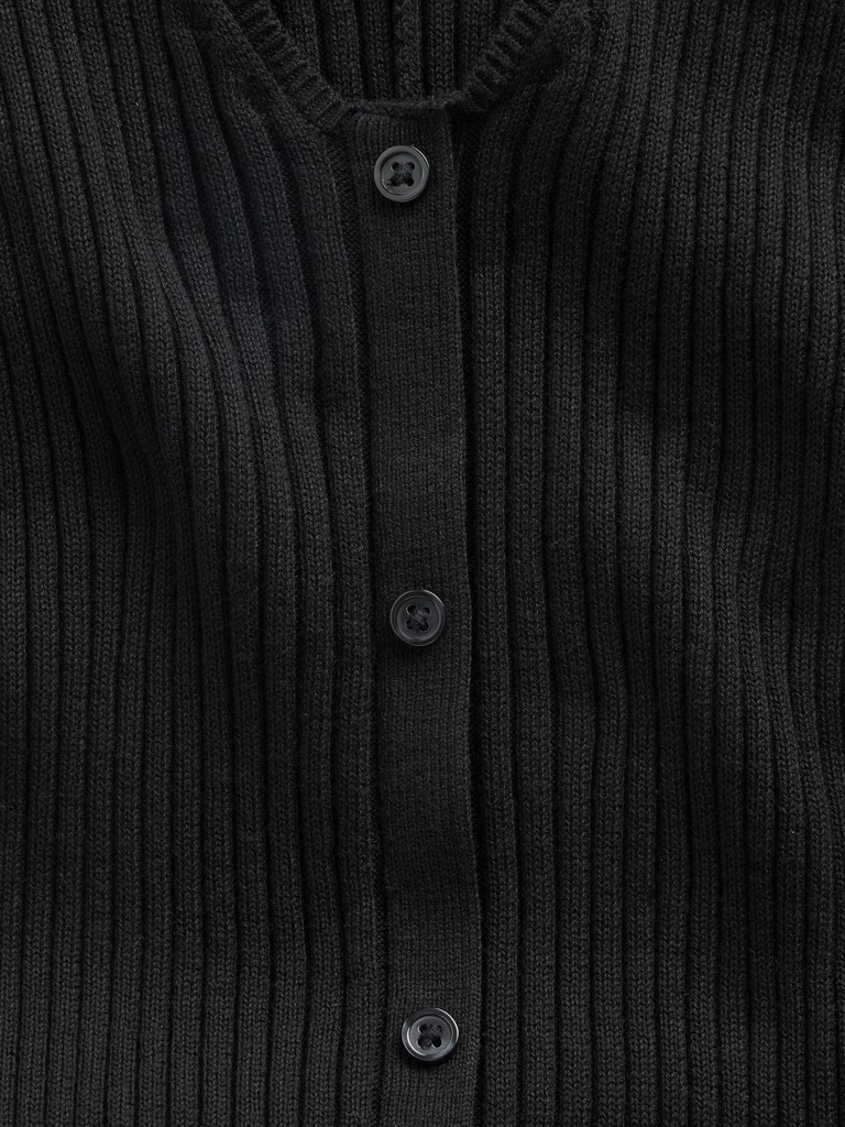 Rib Button-Front Maxi Sweater Dress