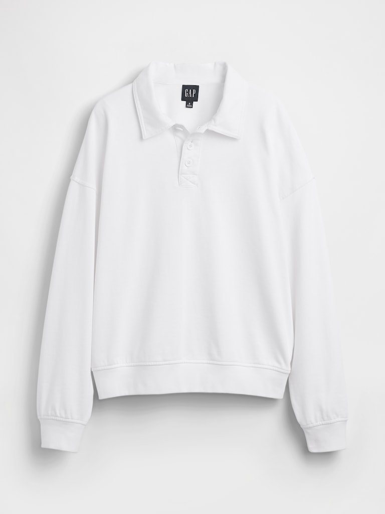 French Terry Oversized Polo Sweatshirt