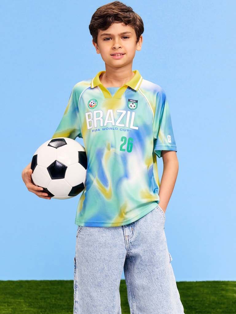 FIFA World Cup 26™ Brazil Lifestyle Collared Jersey T-Shirt for Kids