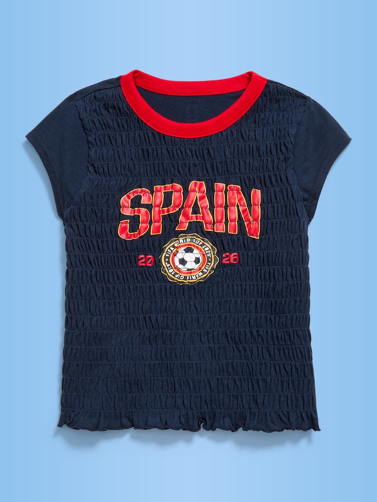 FIFA World Cup 26™ Spain Smocked Graphic T-Shirt for Girls