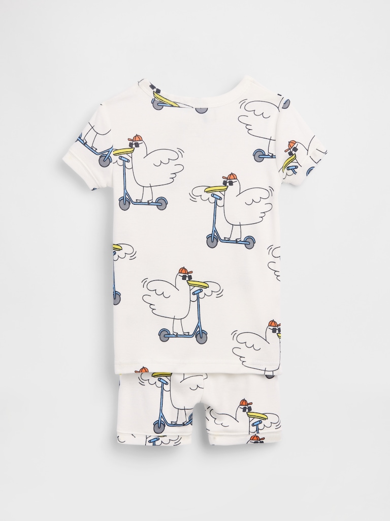 Baby & Toddler Organic Brushed Cotton Scooter Seagull PJ Short Set