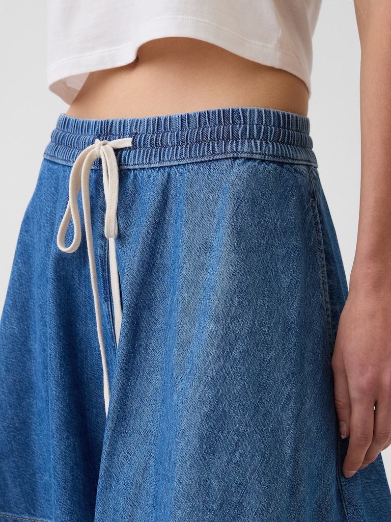 UltraSoft Denim Mini Circle Skirt