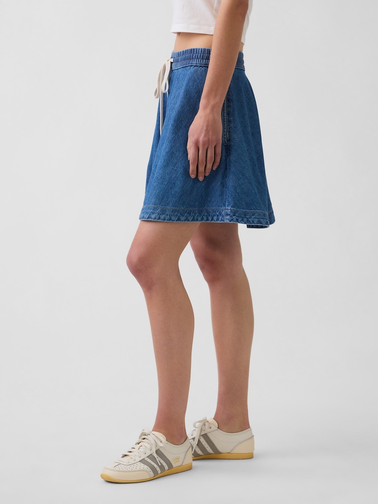 UltraSoft Denim Mini Circle Skirt