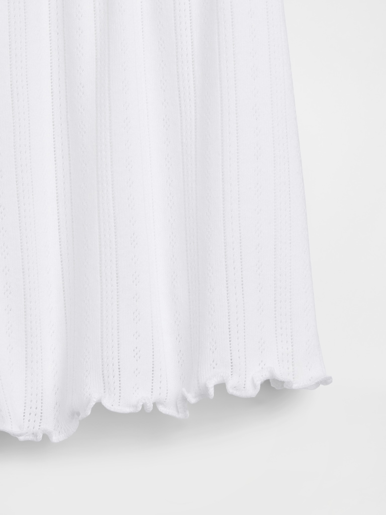 Pointelle Lettuce-Hem PJ Shorts