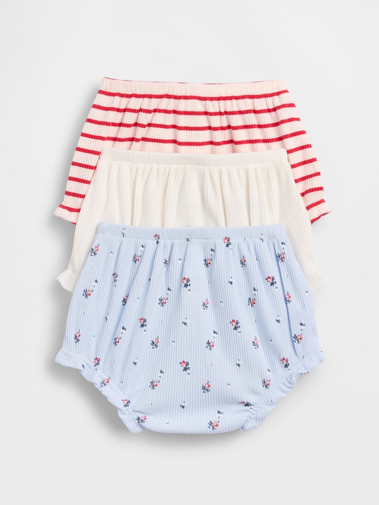 Baby First Favorites TinyRib Ruffle Bloomers (3-Pack)